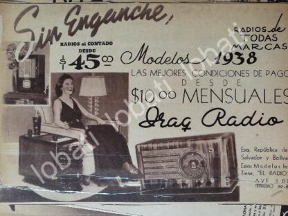 CARTEL ANTIGUO ORIGINAL DE RADIOS GRAG 1938 /397 SUPER RARO 10+++