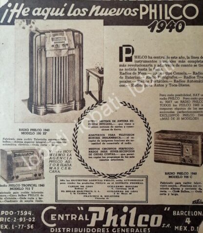 CARTEL ANTIGUO ORIGINAL DE PUBLICIDAD ANTIGUA RADIOS PHILCO 1935 /392