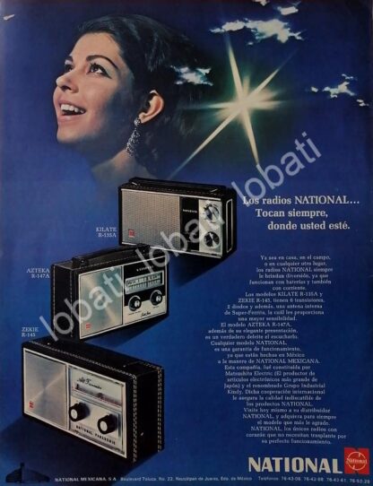 CARTEL ANTIGUO ORIGINAL DE RADIOS NATIONAL VARIOS MODELOS 1960s /383