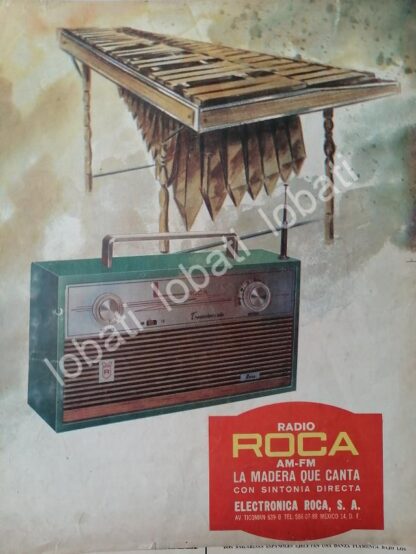 CARTEL ANTIGUO ORIGINAL DE RADIOS ROCA 1950s ( ELECTRONICA ROCA ) /374 MUY RARO