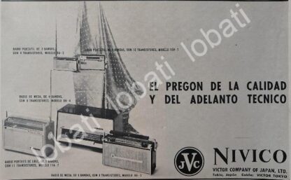 CARTEL ANTIGUO ORIGINAL DE RADIOS NIVICO JVC 1960s /375