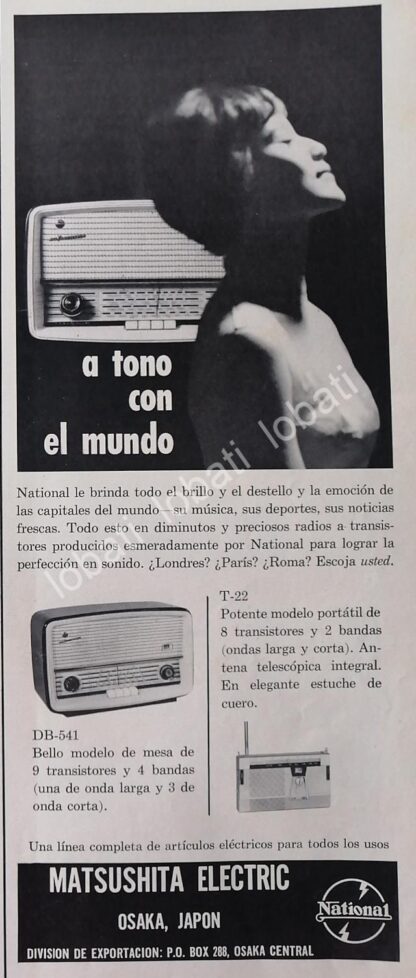 CARTEL ANTIGUO ORIGINAL DE RADIOS NATIONAL MATSUSHITA DB-541 1960 /368