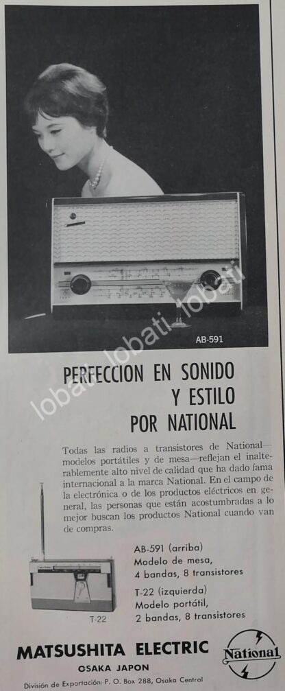 CARTEL ANTIGUO ORIGINAL DE RADIOS TOSHIBA AB-591 1959 /364