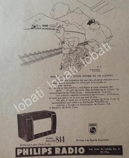 CARTEL ANTIGUO ORIGINAL DE RADIOS PHILIPS 814 1949 /314