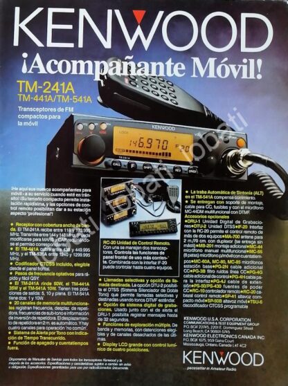 CARTEL ANTIGUO ORIGINAL DE DE RADIOS CB KENWOOD 1980s /307