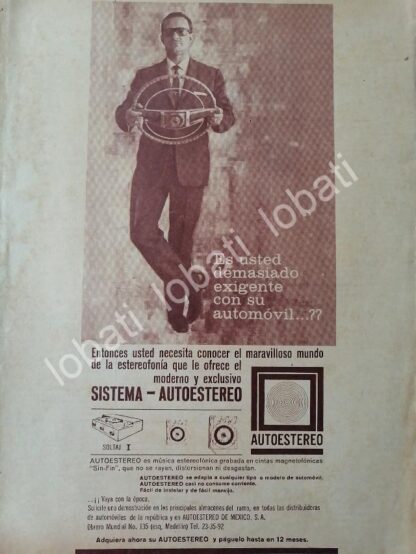 CARTEL ANTIGUO ORIGINAL DE AUTOESTEREO SOLTAJ I  1956 /85 SUPER RARO /302