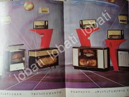 CARTEL ANTIGUO ORIGINAL DE FOLLETO TRIPTICO RADIOS Y CONSOLAS TELEFUNKEN 1960s /301 - Imagen 4