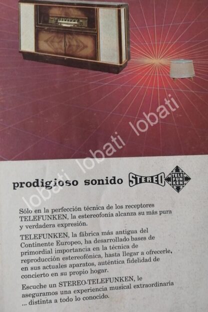 CARTEL ANTIGUO ORIGINAL DE FOLLETO TRIPTICO RADIOS Y CONSOLAS TELEFUNKEN 1960s /301 - Imagen 2