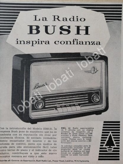 CARTEL ANTIGUO ORIGINAL DE SET DE 4 MINI AFICHES RADIOS BUSH 1950s/ 299 - Imagen 5