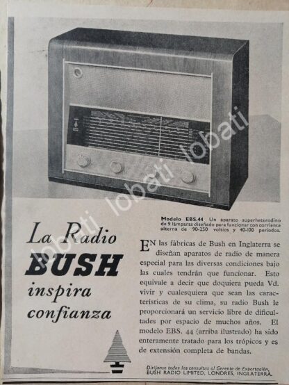 CARTEL ANTIGUO ORIGINAL DE SET DE 4 MINI AFICHES RADIOS BUSH 1950s/ 299 - Imagen 4