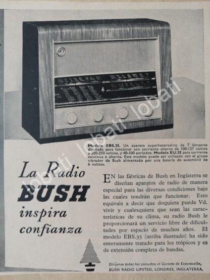 CARTEL ANTIGUO ORIGINAL DE SET DE 4 MINI AFICHES RADIOS BUSH 1950s/ 299 - Imagen 3