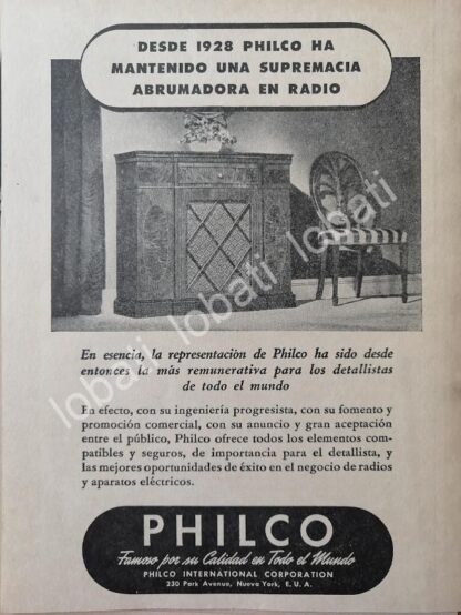 CARTEL ANTIGUO ORIGINAL DE MINI CARTEL RADIOS PHILCO 1930s/ 292