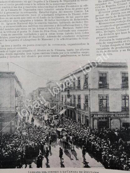 CARTEL ANTIGUO ORIGINAL DE FUNERALES DE MATIAS ROMERO 1899 - Imagen 2