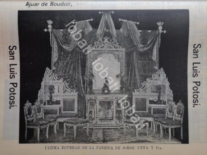 CARTEL ANTIGUO ORIGINAL DE FABRICA DE MUEBLES JORGE UNNA. 1899 Y OTRAS / 774