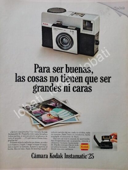 CARTEL ANTIGUO ORIGINAL DE CAMARAS FOTOGRAFICAS KODAK INSTAMATIC 25 1968 /588