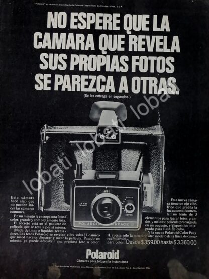 CARTEL ANTIGUO ORIGINAL DE CAMARAS POLAROID COLORPACK II 1969 /583