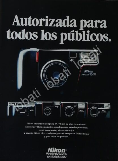 CARTEL ANTIGUO ORIGINAL DE CAMARAS NIKON SERIE TW 1980s /576