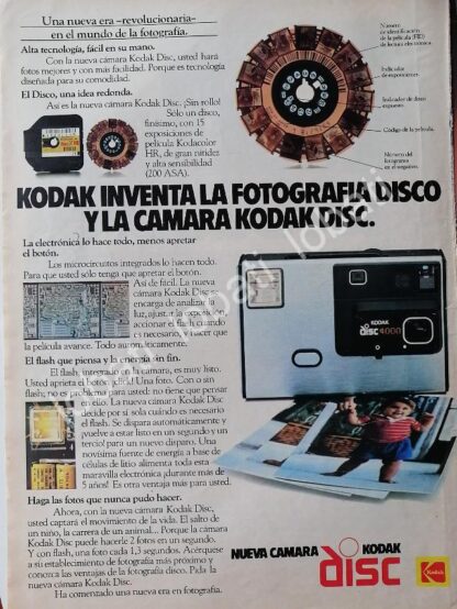 CARTEL ANTIGUO ORIGINAL DE CAMARAS FOTOGRAFICAS KODAK DISC 1980s /571