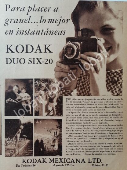 CARTEL ANTIGUO ORIGINAL DE CAMARAS FOTOGRAFICAS KODAK DUO SIX-20 1932 /564