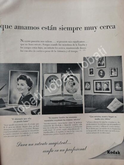 CARTEL ANTIGUO ORIGINAL DE PUBLICIDAD ANTIGUA DE KODAK MEXICANA 1950s /560 - Imagen 3