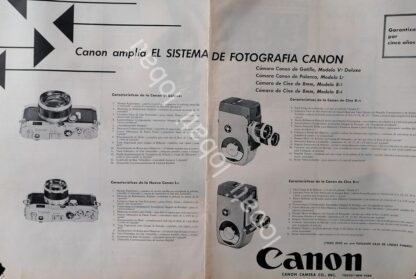 CARTEL ANTIGUO ORIGINAL DE FILMADORAS Y CAMARAS CANON 1950s /559