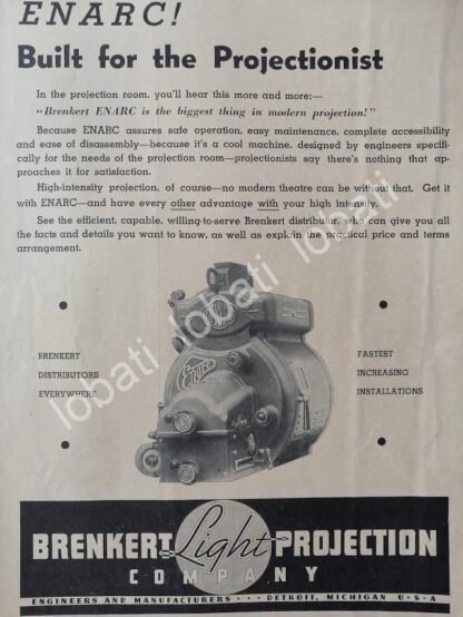 CARTEL ANTIGUO ORIGINAL DE PROYECTOR PARA CINES ENARC 1937 /535 MUY RARO