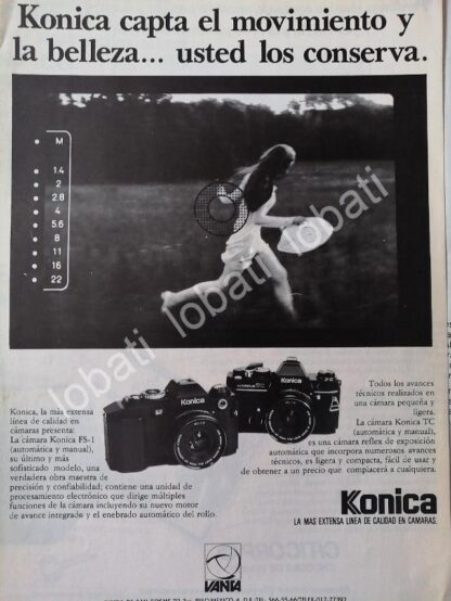 CARTEL ANTIGUO ORIGINAL DE CAMARAS FOTOGRAFICAS KONIKA FS-1 1980s /524