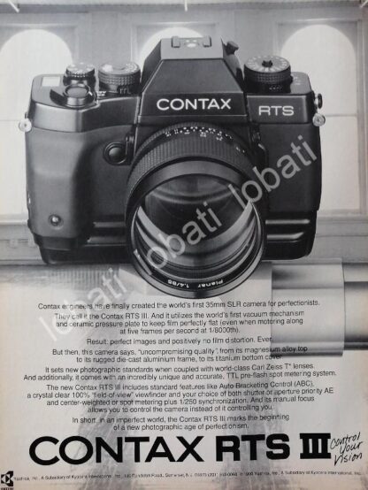 CARTEL ANTIGUO ORIGINAL DE CAMARAS FOTOGRAFICAS CONTAX RTS 1980s /468