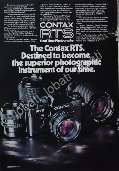 CARTEL ANTIGUO ORIGINAL DE CAMARAS CONTAX RTS 1970s /443