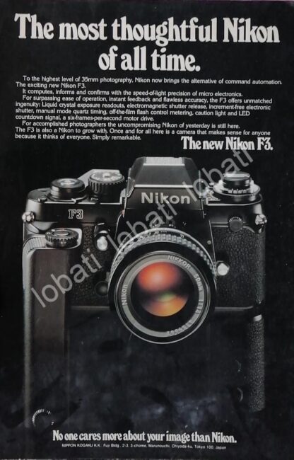 CARTEL ANTIGUO ORIGINAL DE CAMARAS FOTOGRAFICAS NIKON F3 1970s /437