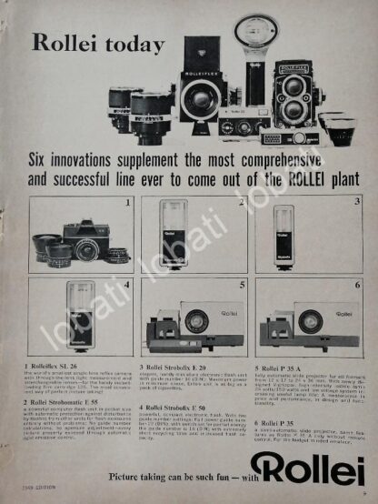 CARTEL ANTIGUO ORIGINAL DE CAMARAS FOTOGRAFICAS ROLLEI 1969 /429