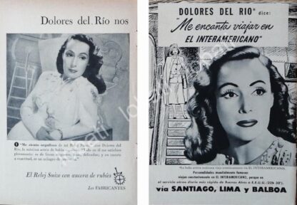 CARTEL ANTIGUO ORIGINAL DE PUBLICIDAD RETRO CON DOLORES DEL RIO /FEP 316