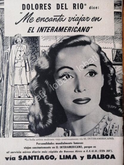 CARTEL ANTIGUO ORIGINAL DE PUBLICIDAD RETRO CON DOLORES DEL RIO /FEP 316 - Imagen 3