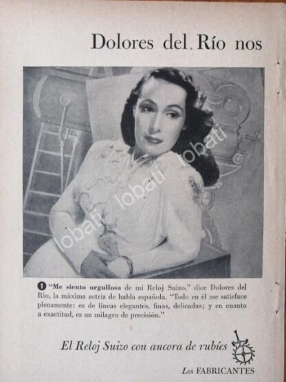 CARTEL ANTIGUO ORIGINAL DE PUBLICIDAD RETRO CON DOLORES DEL RIO /FEP 316 - Imagen 2