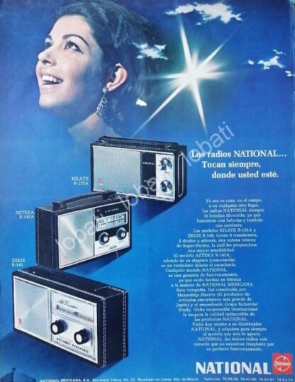 CARTEL ANTIGUO ORIGINAL DE RADIOS NATIONAL PANASONIC 1960s /601