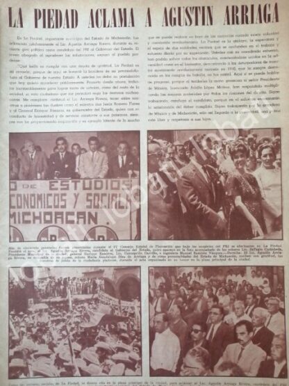 CARTEL ANTIGUO ORIGINAL DE CAMPAÑA POLITICA DE AGUSTIN ARRIAGA RIVERA 1965 PLT