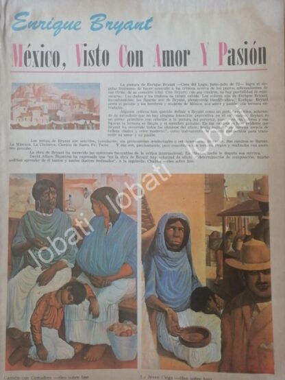 CARTEL ANTIGUO ORIGINAL DE EL PINTOR ENRIQUE BRYANT 1972 EN MEXICO