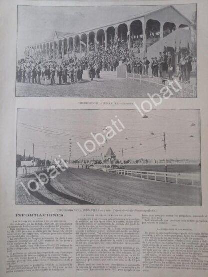 CARTEL ANTIGUO ORIGINAL DE HIPODROMO LA INDIANILLA, JOCKEY CLUB 1896