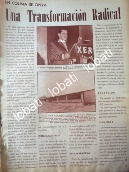 CARTEL ANTIGUO ORIGINAL DE FRANCISCO VELASCO CURIEL, 1ER INFORME 1962 /PLT