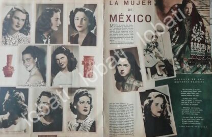 CARTEL ANTIGUO ORIGINAL DE MUJERES DE LA ALTA SOCIEDAD MEXICANA 1953 ASM