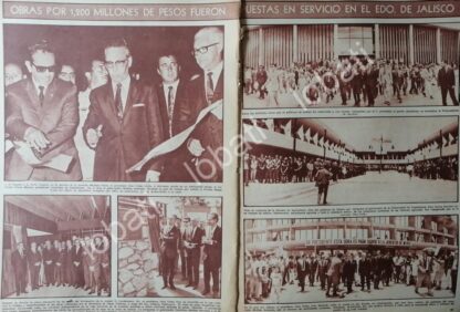 CARTEL ANTIGUO ORIGINAL DE INAUGURAN OBRAS EN JALISCO POR PRESIDENTE 1968