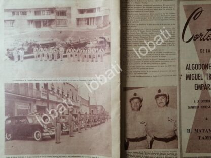 CARTEL ANTIGUO ORIGINAL DE CUERPO DE POLICIA Y BOMBEROS DE MATAMOROS 1955