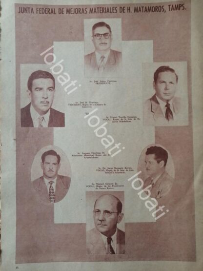 CARTEL ANTIGUO ORIGINAL DE JUNTA DE MEJORAS, MATAMOROS 1955