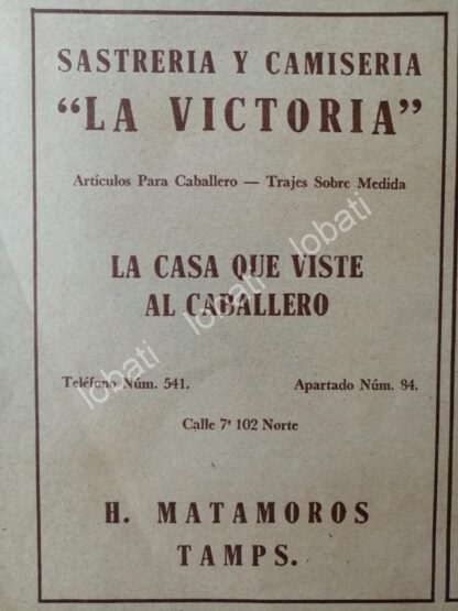 CARTEL ANTIGUO ORIGINAL DE 9 PUBLICIDADES ANTIGUAS DE MATAMOROS 1955 - Imagen 3