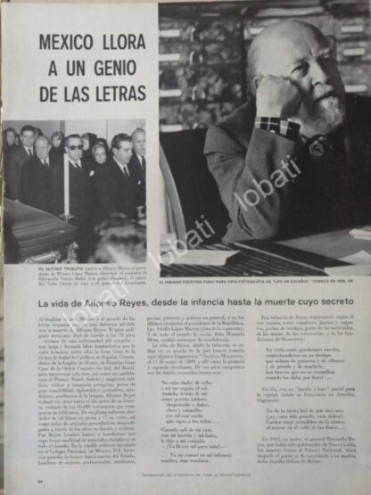 CARTEL ANTIGUO ORIGINAL DE MUERE ALFONSO REYES 1959