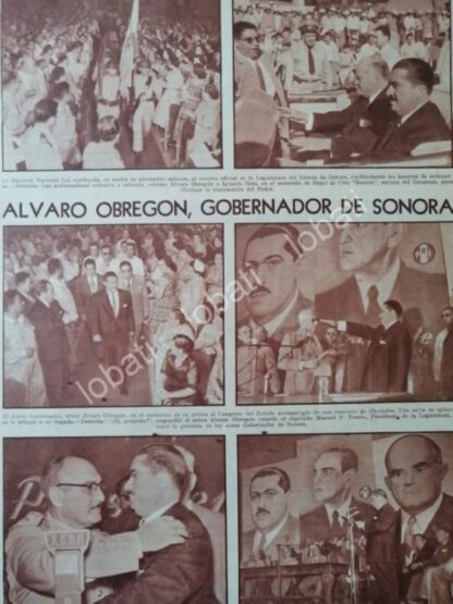 CARTEL ANTIGUO ORIGINAL DE ALVARO OBREGON TAPIA ELECTO GOBERNADOR 1955 /PLT