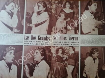 CARTEL ANTIGUO ORIGINAL DE MARIA FELIX Y LOLA BELTRAN 1950s