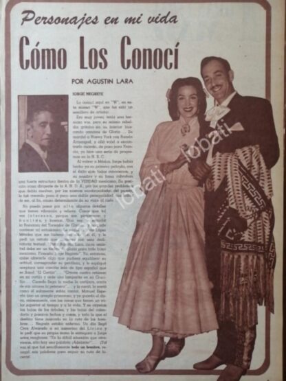 CARTEL ANTIGUO ORIGINAL DE AGUSTIN LARA, MARIA FELIX Y JORGE NEGRETE 1957