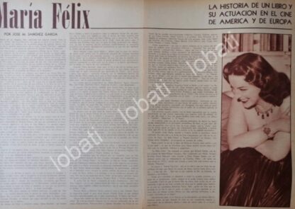 CARTEL ANTIGUO ORIGINAL DE ENTREVISTA A MARIA FELIX 1957