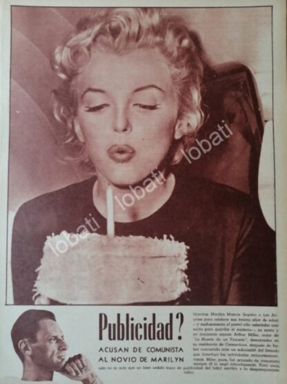 CARTEL ANTIGUO ORIGINAL DE MARILYN MONROE CUMPLE 30 AÑOS 1956